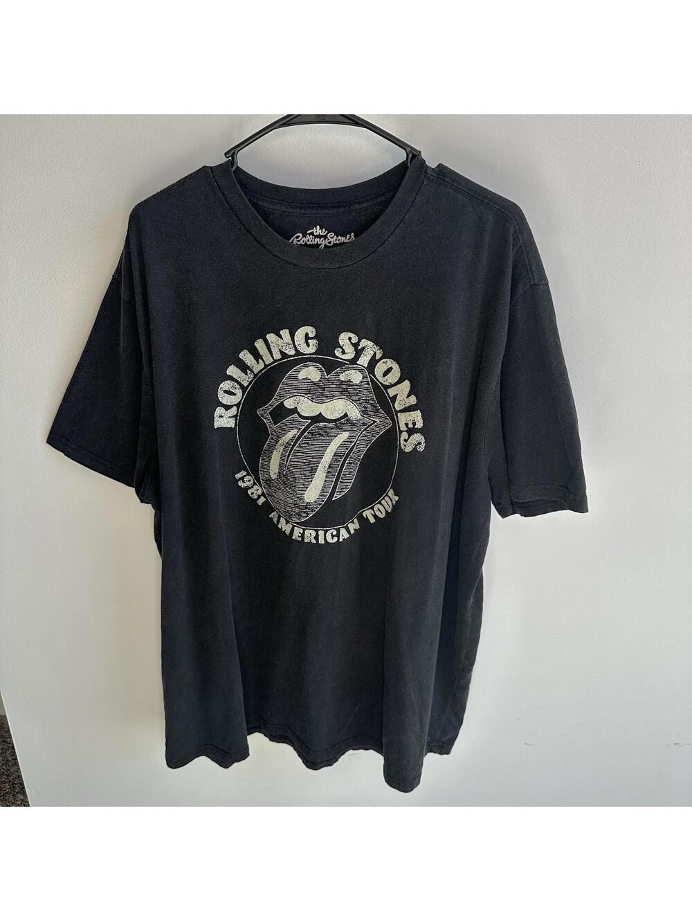 Rolling Stones 1981 Tour T-Shirt Size XXL Black Pre Owned